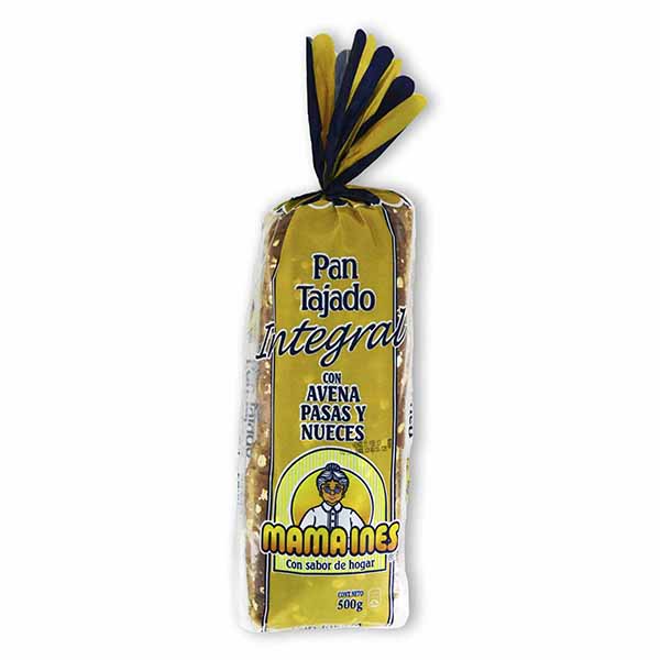 Pan Tajado Mama Ines Integral Avena Pasas Nueces 500Gr | SuperBooM